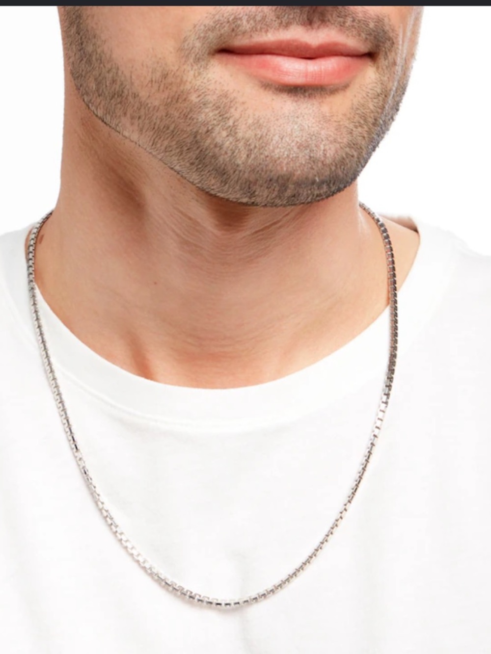 Sterling Silver Diamond-Cut Box Chain Necklace - Sterling Silver Italy